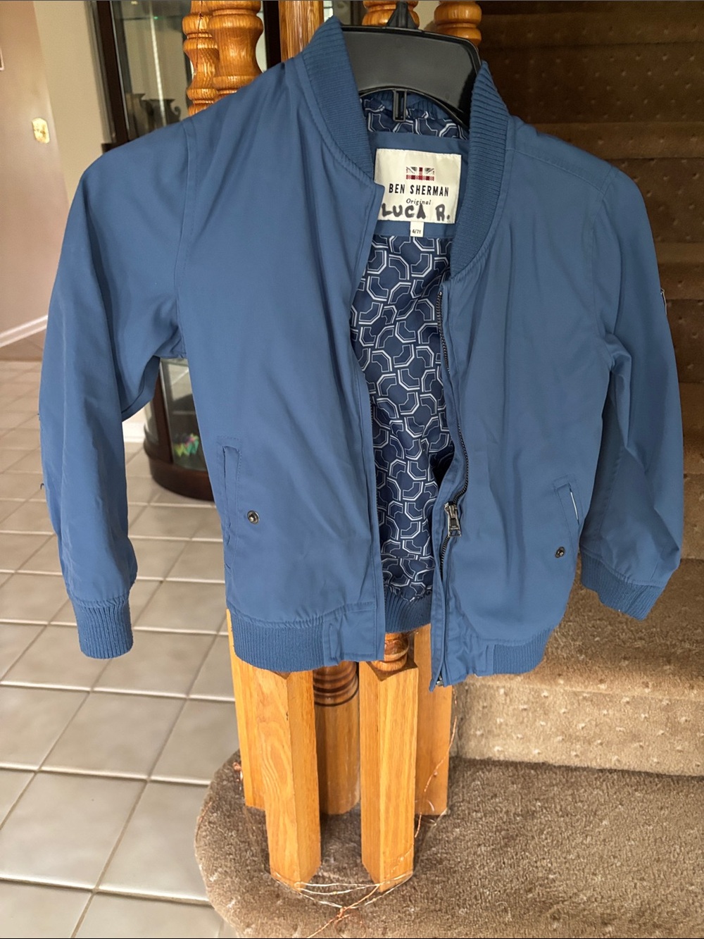 Ben Sherman Boys' Navy Blue Lightweight Bomber Jacket